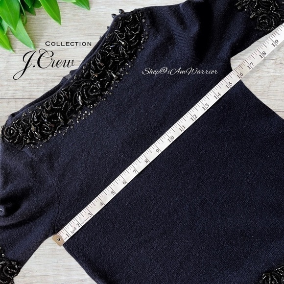 J.Crew Collection RARE chandelier beaded navy cashmere sweater *shop@iamwarrior - Picture 7 of 10